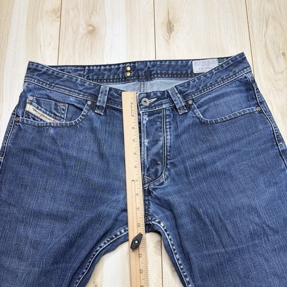Diesel Industry Mens LARKEE Button Fly 5 Pocket Denim Jeans Blue Wash Size 34x32 - Picture 5 of 16